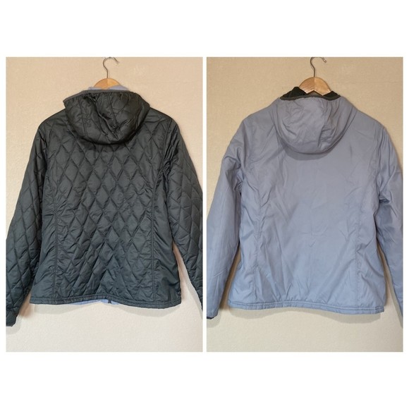 L.L. BEAN Lightweight Quilted Reversible Olive Gray Jacket M - Picture 3 of 6